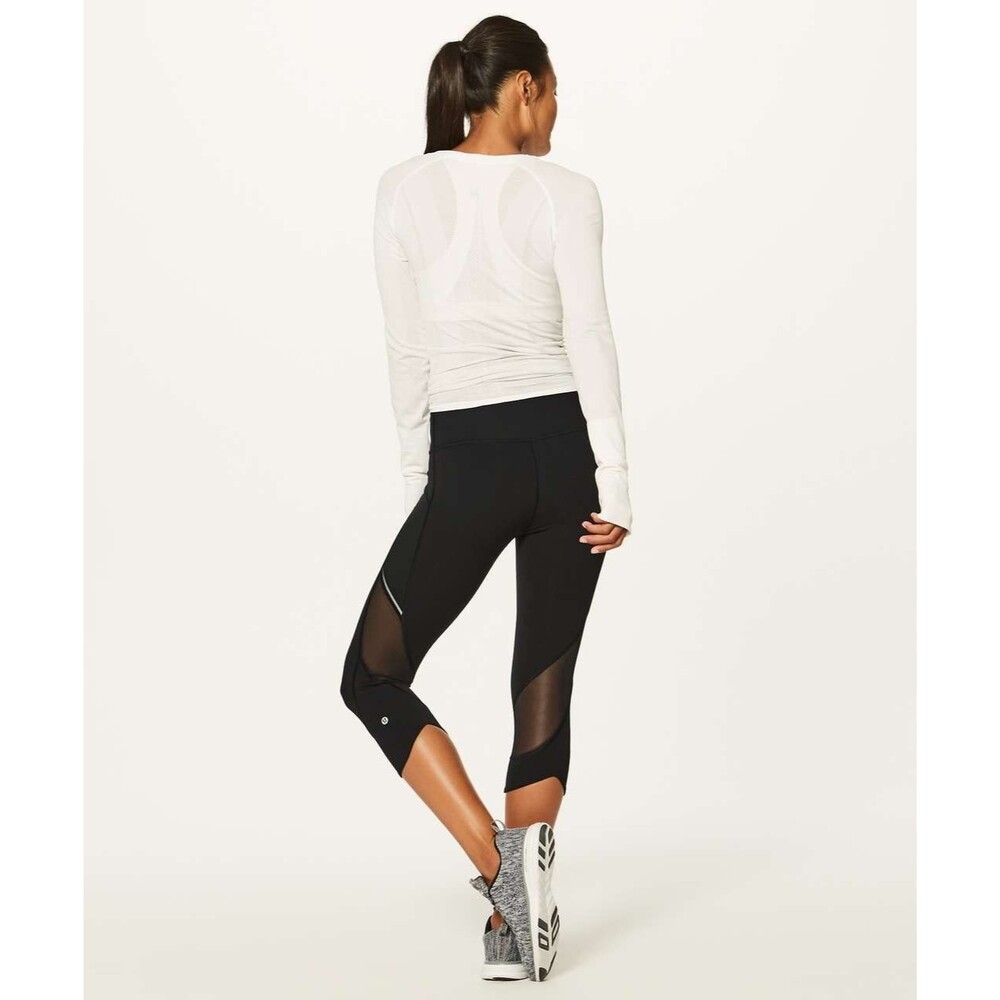 Lululemon Home Stretch Crop (19") Black Size 10 Athletic Mesh Pockets W6AL8S